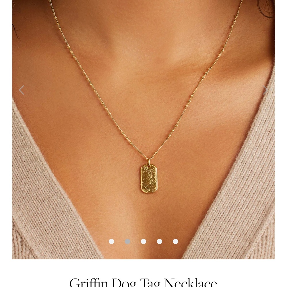 Gold Gorjana Tag Necklace